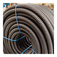 Tuyau de drainage de terre de système de drainage souterrain ondulé perforé à mur unique en HDPE noir