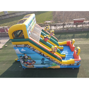 Bán Hot bơm hơi khổng lồ trượt nước cho hồ bơi cây cọ Inflatable trượt và trượt đôi làn đường - Product Image 5