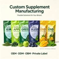 SYC BIO Gummies Super Greens Naturels Mélange de Légumes Verts Quotidien Favorise la Digestion 120 Comprimés Sac de 600g Fabrication Personnalisée