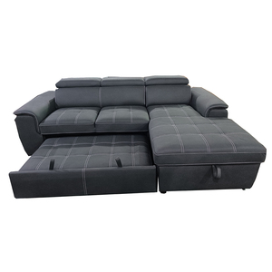Nhà máy bán buôn bán tối màu xám sofa góc giường L hình dạng góc sofa với kéo ra khỏi giường - Product Image 3