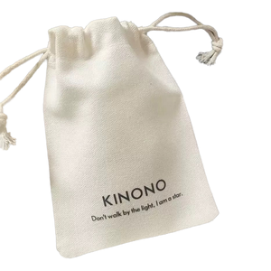 Sac à cordon en coton biologique avec logo personnalisé pour emballages de bracelets et de montres, sac cadeau biodégradable et écologique - Product Image 1