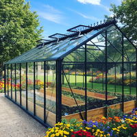 Serre en verre pour l'extérieur, utilisable toute l'année, avec structure en fer, design personnalisé, idéale pour les jardins et les événements de mariage