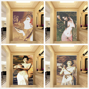 Mosaïque de verre personnalisée avec portrait de <span class=keywords><strong>Marilyn</strong></span> <span class=keywords><strong>Monroe</strong></span> et Audrey Hepburn pour le hall d'entrée, le salon, décoration murale - Product Image 3