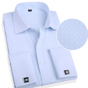 Nouvelle Arrivée Chemises en Coton à Manches Longues pour Hommes, Chemises Formelles de Costume d'Affaires à Poignets Mousquetaires - Product Image 1