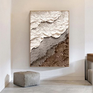 Arte Mural Costero Moderno Hecho a Mano con Olas y Arena, Artesanía de Alta Calidad, Arte Personalizable para el Hogar y la Galería - Product Image 1