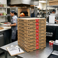 Autocollants personnalisés pour boîtes à pizza, étiquettes adhésives en vinyle imperméables et résistantes aux rayures pour l'emballage alimentaire à emporter