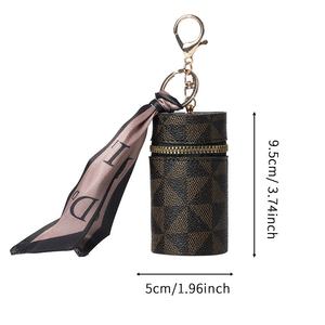 Nuevo Llavero de Diseño en Cuero PVC, Mini Cilindro, Exquisito Porta Lápiz Labial, Bolsa de Almacenamiento, Llavero Moderno, Monedero de Moda - Product Image 5