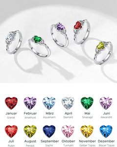 ChicSilver Anillo ajustable <span class=keywords><strong>de</strong></span> plata 925 con <span class=keywords><strong>piedra</strong></span> natural para mujer, caja <span class=keywords><strong>de</strong></span> regalo <span class=keywords><strong>de</strong></span> la suerte para 12 meses - Product Image 6