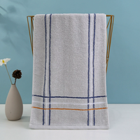 Serviette de toilette et de visage en coton pur jacquard de luxe pour adultes, 32x72cm, rayée, très absorbante, douce, séchage rapide, OEM/ODM, marque pour la maison, l'hôtel, le spa
