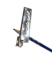 Étiquettes vierges personnalisées en aluminium 1*3-1/2 pouces à attacher avec bande supérieure détachable 500 pièces/boîte