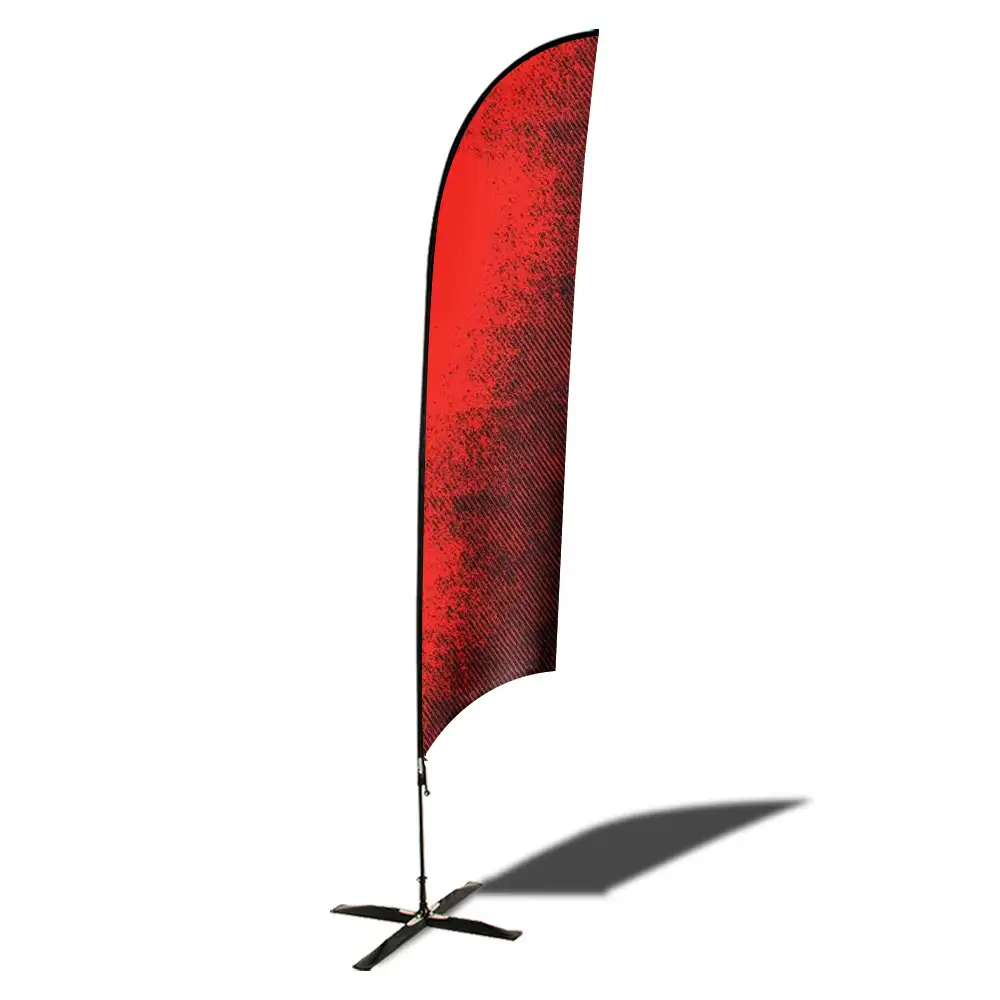 Outdoor Promotion Advertising Cheap Feather Polyester Beach Flag Base