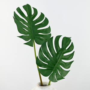 نبات أوراق نخيل مونستيرا اصطناعي بطول 85 سم، يشبه الحقيقي، مصنوع من الحرير، أوراق خضراء استوائية لتزيين المنزل والفنادق وحفلات الزفاف - Product Image 1
