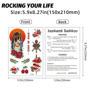 Tatuaggi Temporanei Rocking Your <span class=keywords><strong>Life</strong></span> per Body Art, Adesivi Rimovibili per Tatuaggi a Mezzo Braccio - Product Image 2