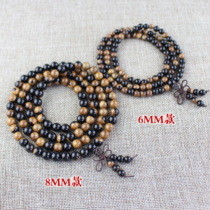 Pulsera de madera de ébano Yin Yang, 108 cuentas, bola redonda, unisex, uso diario, joyería de estilo étnico, coleccionable - Product Image 4
