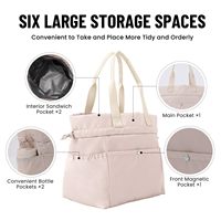 Sac à déjeuner pour femmes, réutilisable, avec cordon de serrage, isotherme, résistant aux taches, grand sac à déjeuner à fermeture à cordon pour le travail et le bureau