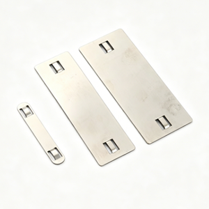 Base de plaque signalétique pour montage sur panneau de clavier métallique, gravure laser personnalisée, rectangulaire, en acier inoxydable, finition miroir électroplaqué - Product Image 2
