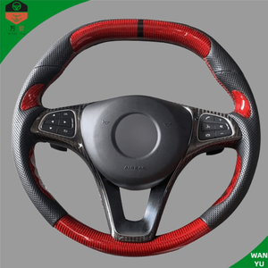 Volant en cuir et fibre de carbone noir sur mesure pour Mercedes-Benz Classe E W213 E300 <span class=keywords><strong>E350</strong></span> et Série 5 – Accessoire - Product Image 3