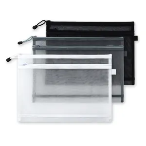 2023 Hot Sale Nylon A4 Size File Bag Zip Document Filing Folder Organizer Mesh Bag for School Office Supplies