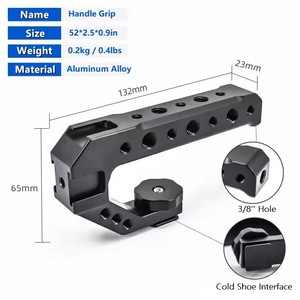 Poignée supérieure pour appareil photo/DSLR avec connexion ARRI pour cage d'appareil photo <span class=keywords><strong>Sony</strong></span> A6400 6300, prises de vue en bas angle avec 3 griffes porte-accessoires - Product Image 2