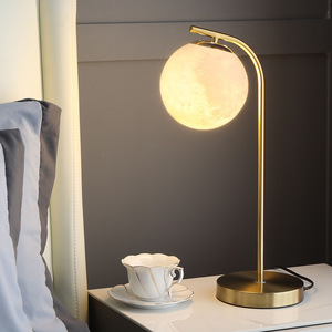Modern Brass <b>Table</b> Lamp Minimalist Bedroom Bedside Desk Lamp Living Room Hotel Decor Lighting Fixtures - Product Image 6