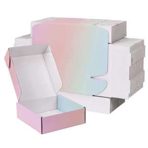Caja de correo pequeña con impresión de logotipo personalizado Caja postal Rosa bonita Caja de envío de embalaje de ropa corrugada Kraft de color - Product Image 3