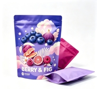 Natuurlijke stijl standaard voedselveilige fruit snack verpakking pouch met handgetekend fruitdesign, aangepast logo, ritssluiting bovenaan, digitale print, PE