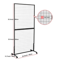 Tour de panneau de mur grillagé pliable personnalisé de 3 'x 6' présentoir mural à grille sur pied avec roues présentoir à grille métallique