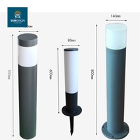 Lampe de poteau de jardin en aluminium étanche AC/DC LED IP67 pour allée de cour avec contrôle par application CRI 90 3500K Blanc chaud