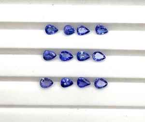 ลูกแพร์ Tanzanite เกรดสูงสุด3x4มม. ลูกปัดอัญมณีเจียระไนแบบหลวมสำหรับทำเครื่องประดับหินแทนซาไนต์ธรรมชาติที่ผ่านการปรับเทียบแล้ว - Product Image 1