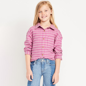 Lucky Sprout personnalisé filles chemise à carreaux mince mode veste enfants chemises en gros pour enfants filles - Product Image 6