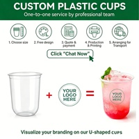 Gobelets jetables à paroi simple en PET transparent de 12 oz pour Matcha Latte avec couvercle en dôme en U et paille – Vente en gros