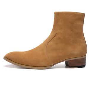 Nouveauté Bottines <span class=keywords><strong>Chelsea</strong></span> de luxe pour hommes en cuir <span class=keywords><strong>nubuck</strong></span> fait main, hauteur de la cheville, fermeture éclair, design tendance automne hiver été - Product Image 2