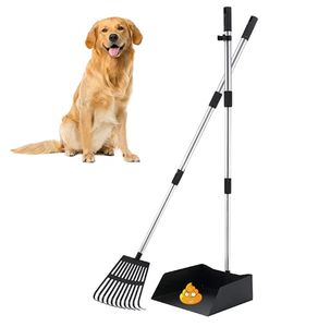 Pet Pooper <span class=keywords><strong>Scooper</strong></span> ayarlanabilir uzun saplı kaka <span class=keywords><strong>Scooper</strong></span> ile köpekler için <span class=keywords><strong>Metal</strong></span> tepsi, tırmık ve kürek, ağır köpek kaka <span class=keywords><strong>Scooper</strong></span> - Product Image 1