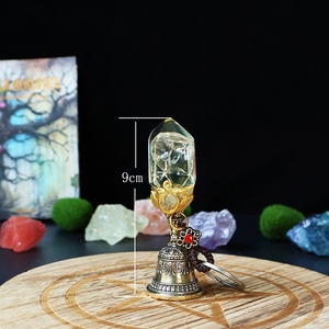 Punta de Cristal Natural de Forma Libre con Campana, Artesanía Pulida, Grabado DIY, Accesorio de Cristal para Sanación <span class=keywords><strong>y</strong></span> Brujería - Product Image 3