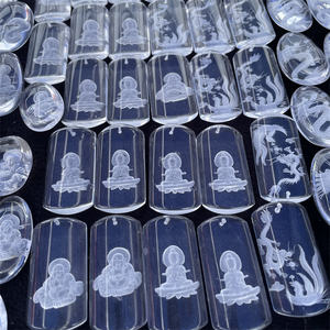 Oyma desen ile doğal temizle kuvars kolye hediye için buda kolye ejderha kolye kristal el sanatları - Product Image 3