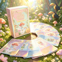 Jeu de cartes Oracle Tarot personnalisable en papier artistique KingCards avec estampage à chaud à effet holographique et bordure métallisée – Durable