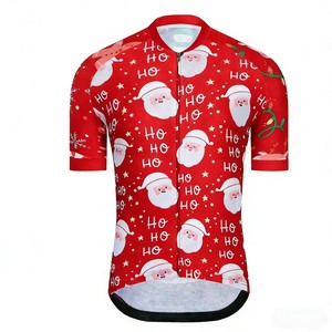 Maillot de cyclisme de haute qualité, coupe-vent, respirant, imperméable, anti-transpiration, séchage rapide, imprimé avec un motif de Père Noël, pour un cadeau de Noël - Product Image 2