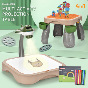 Tableau de dessin en plastique multi-activités <span class=keywords><strong>pour</strong></span> enfants avec <span class=keywords><strong>projecteur</strong></span> et blocs de construction - Product Image 2