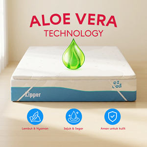 Cubrecolchón E Z Bed de 5 cm de Firmeza Media con Infusión de Aloe Vera, Cubierta de Espuma Transpirable para Uso en el Dormitorio - Product Image 2