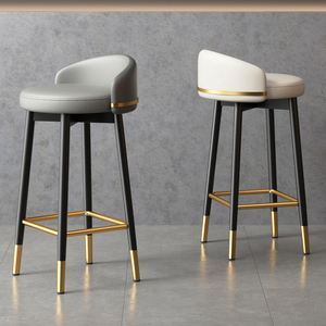 <span class=keywords><strong>Tabouret</strong></span> <span class=keywords><strong>de</strong></span> <span class=keywords><strong>bar</strong></span> nordique, mobilier antique rétro, <span class=keywords><strong>style</strong></span> rustique, chaise haute <span class=keywords><strong>de</strong></span> comptoir moderne en cuir doré <span class=keywords><strong>de</strong></span> luxe avec dossier - Product Image 2