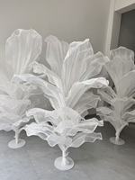 S-0053 GY Centre de table en organza blanc sur mesure, fait main, grand et haut, fleurs artificielles géantes pour la décoration d'événements de mariage