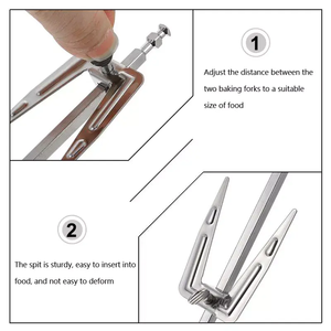 Bbq grill spiedo torrefazione forchetta per carne hardware hanging bbq spiedino stand girarrosto spit forks - Product Image 3