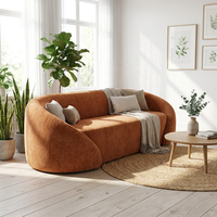 Italienisches Minimalistisches Wohnzimmer-Sofa Wahl von Größen und Stoffen. Vakuumverpackte Wohnzimmermöbel