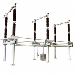 Sectionneur extérieur haute tension triphasé rotatif à double colonne, interrupteur de mise à la terre, équipement de sous-station - Product Image 1