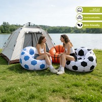 Canapé gonflable d'extérieur en PVC écologique, design minimaliste moderne, fauteuil inclinable portable, motif football, couleur personnalisable