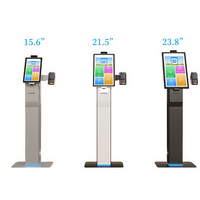 Quiosco automático personalizable con múltiples opciones de montaje y superficies de marca, quiosco de registro de visitantes con impresión de insignias