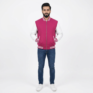 Veste bomber de baseball en satin respirant tricoté de haute qualité avec logo personnalisé pour femmes et hommes - Product Image 1