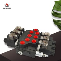 Hy-waloil Bank Solenoid 12V 3 Tuas 350bar G3/4 1/2 DCV40 Distributor Katup Kontrol Hidrolik untuk Mesin Pertanian