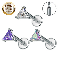 Milky Way ASTM F136 Titane pour enfants, mignonnes boucles d'oreilles fleur 16G, anneaux cochléaires, clous pour cartilage d'oreille et hélix
