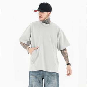 100% Cotton Casual Short Sleeve Breathable Unisex Fitness T-<b>Shirts</b> O-Neck Collar Digital Screen Print <b>Pocket</b> Summer Knitted - Product Image 1